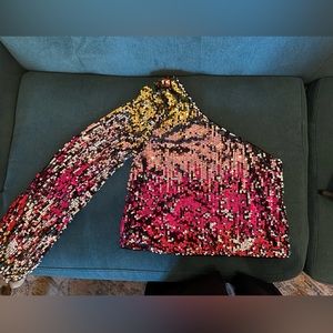 Sequined off the shoulder top